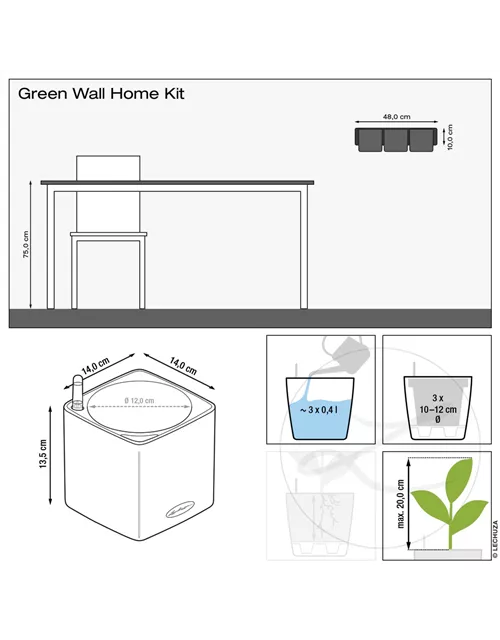 LECHUZA CUBE Glossy 14 