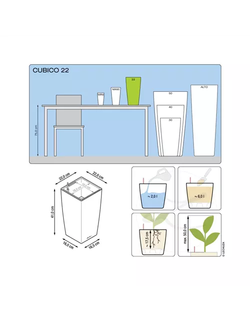 LECHUZA CUBICO Premium 22 