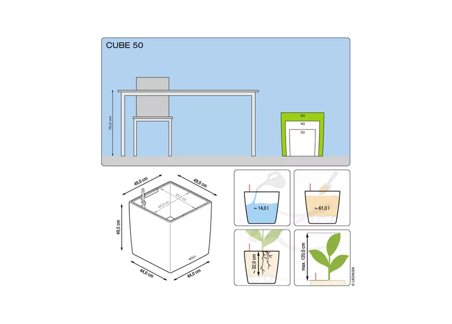 LECHUZA CUBE Premium 50 