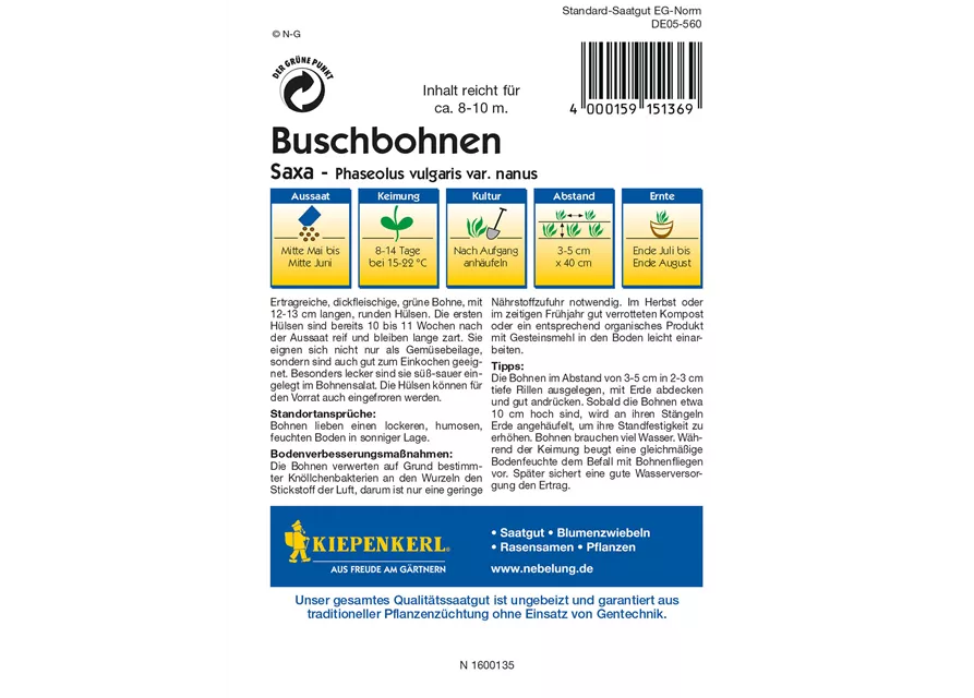 Busch-Bohne 'Saxa'