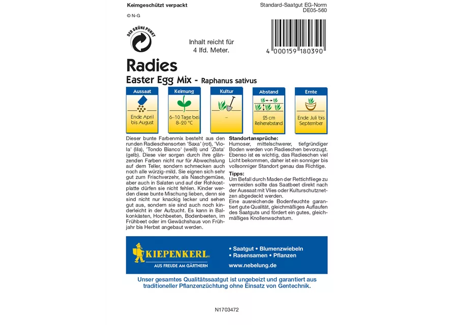 Radieschen 'Easter Egg'