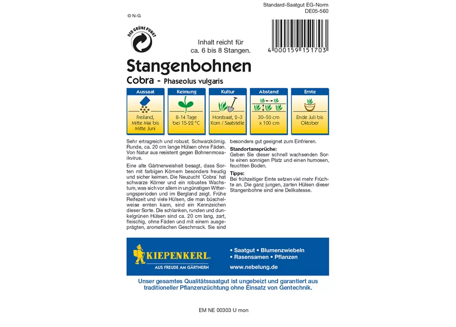 Stangenbohne 'Cobra'