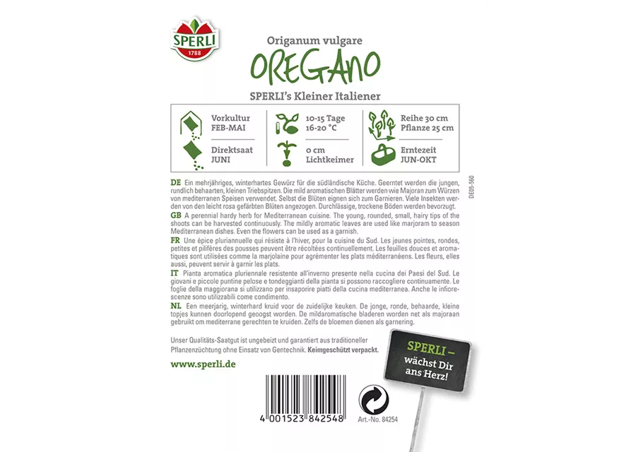 Sperli Oregano Kleiner Italiener