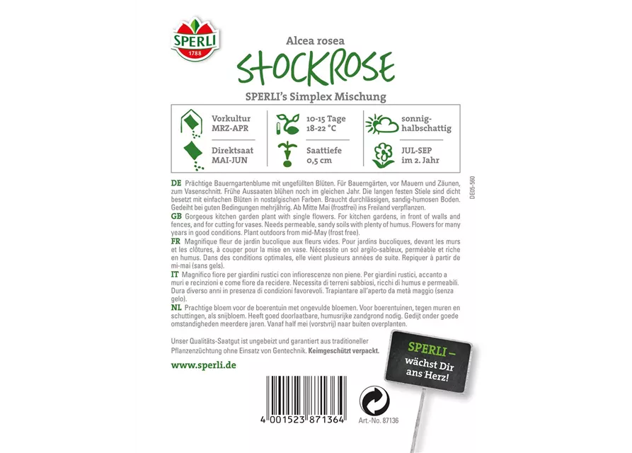 Einfachblühende Stockrose 'Simplex'