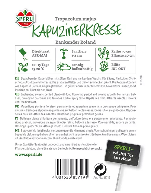 Kapuzinerkresse 'Rankender Roland'