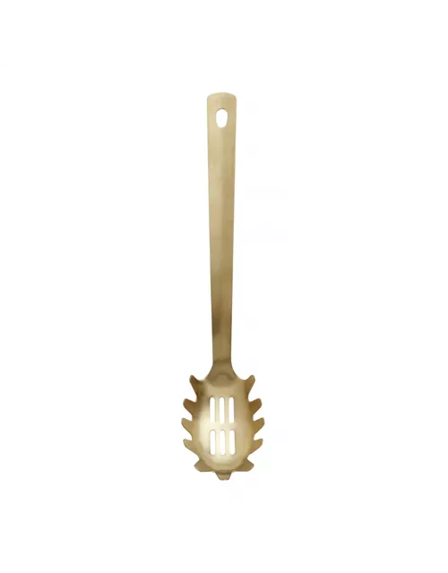 Spaghettilöffel Küchenlöffel Abtropflöffel Goldfarben matt von NORDAL