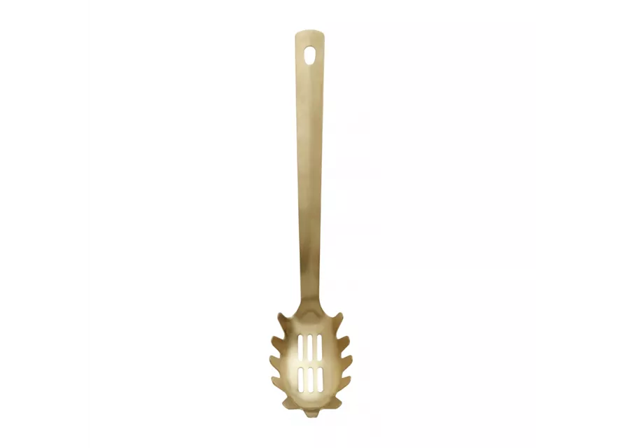 Spaghettilöffel Küchenlöffel Abtropflöffel Goldfarben matt von NORDAL