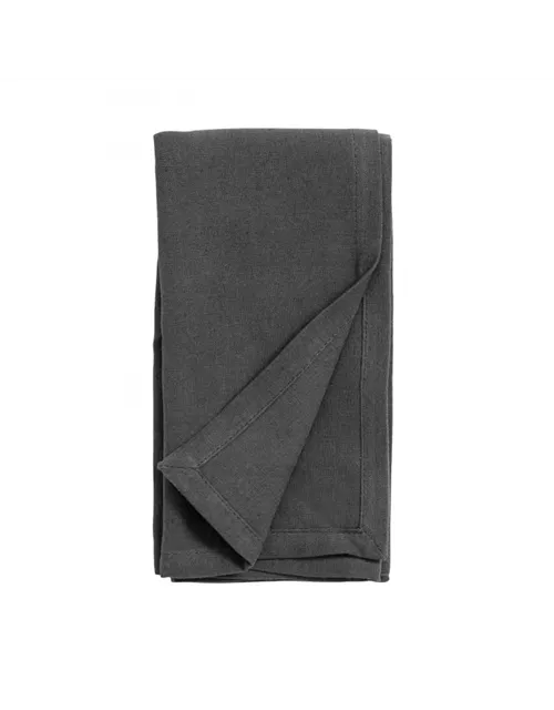 Serviette aus Stoff dunkelgrau anthrazit von NORDAL 40x40 cm Baumwolle u. Leinen Maschinenwäsche 30 Grad