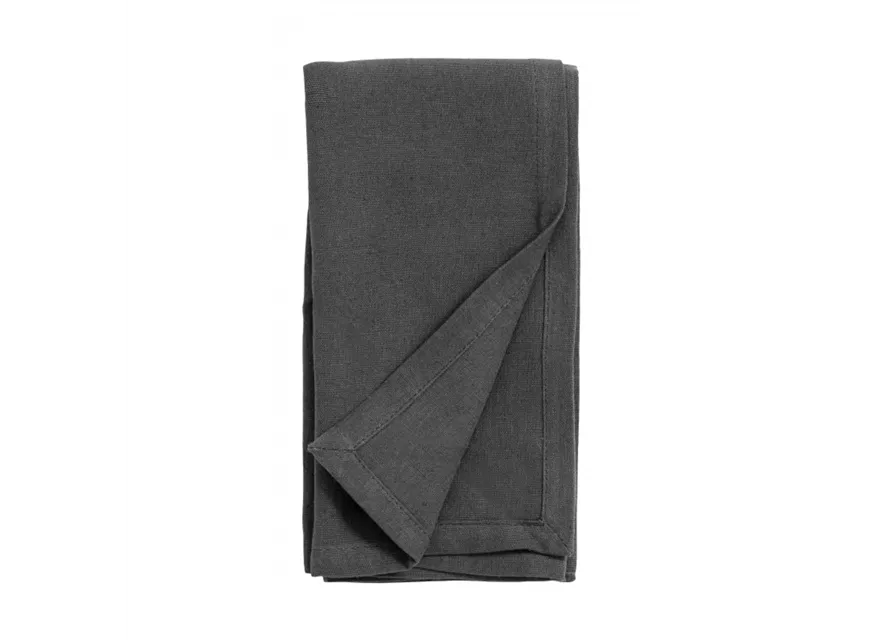 Serviette aus Stoff dunkelgrau anthrazit von NORDAL 40x40 cm Baumwolle u. Leinen Maschinenwäsche 30 Grad