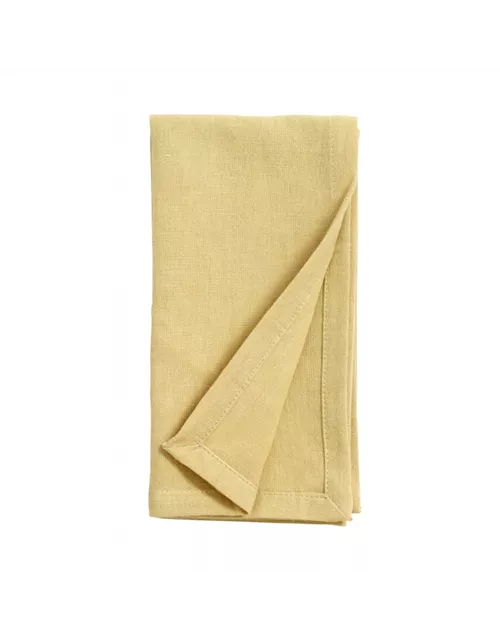Serviette aus Stoff gelb von NORDAL 40x40 cm Baumwolle u. Leinen Maschinenwäsche 30 Grad
