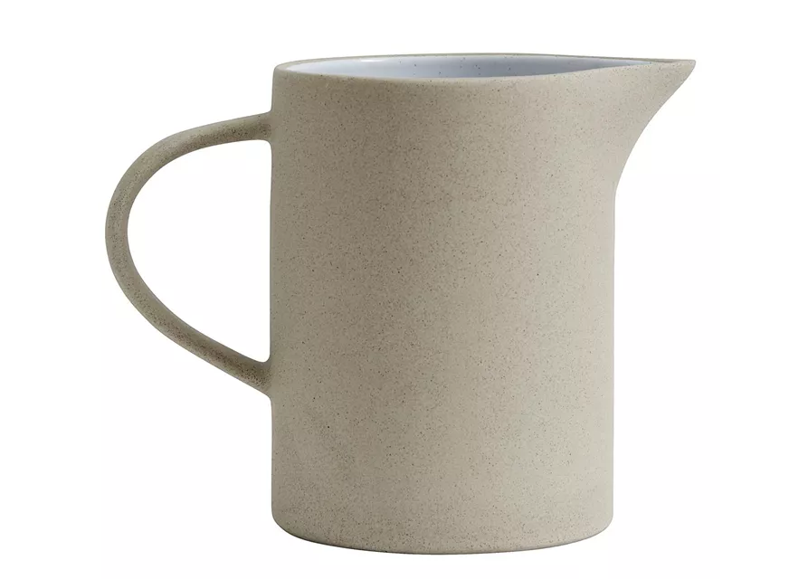 Steingut Wasserkrug 1 Liter beige weiß von NORDAL Krug Pitcher