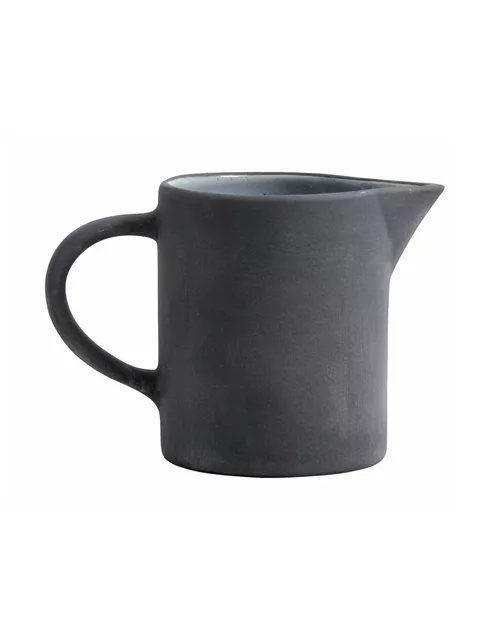 Steingut Sahnebecher anthrazit mit hellgrau von NORDAL Dressingbecher