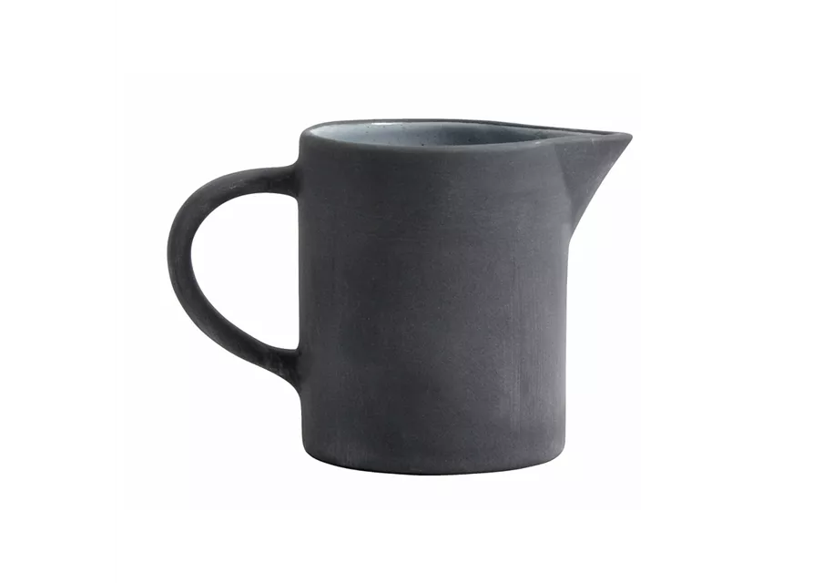 Steingut Sahnebecher anthrazit mit hellgrau von NORDAL Dressingbecher