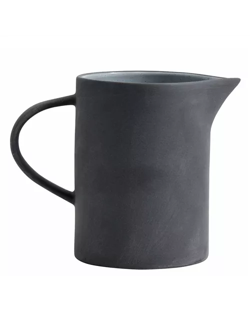 Steingut Wasserkrug 1 Liter anthrazit mit hellgrau von NORDAL Krug Pitcher