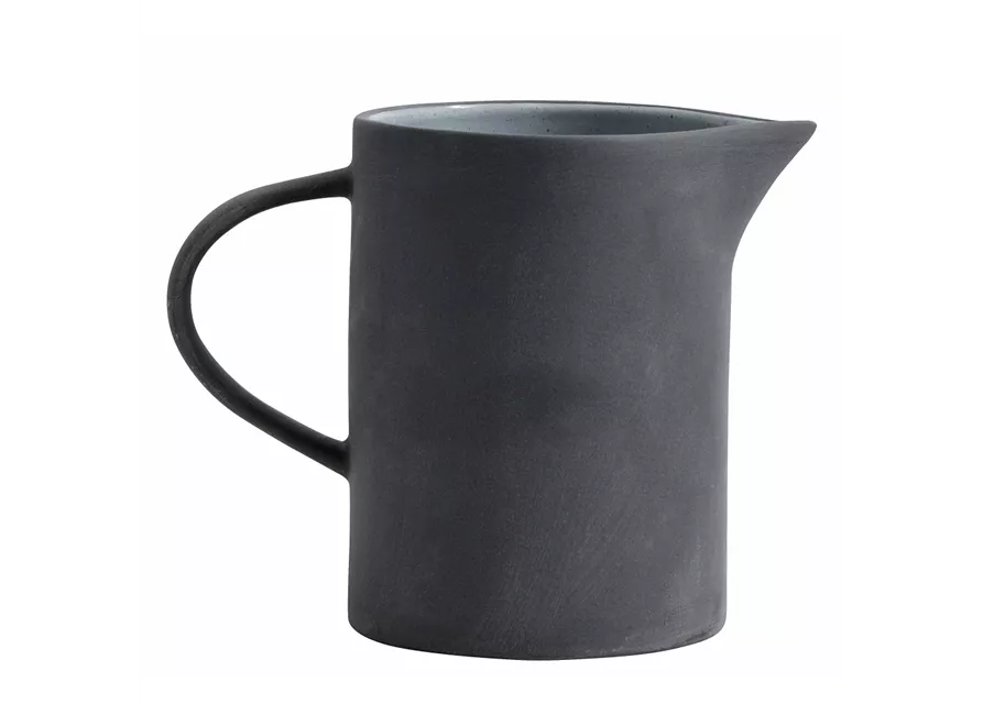 Steingut Wasserkrug 1 Liter anthrazit mit hellgrau von NORDAL Krug Pitcher