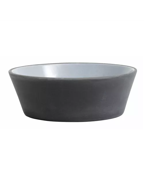 Steingut Schale Suppenteller anthrazit mit hellgrau von NORDAL 16 cm S