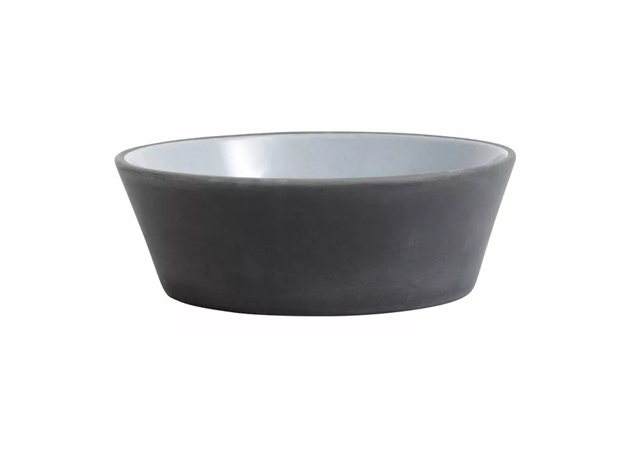 Steingut Schale Suppenteller anthrazit mit hellgrau von NORDAL 16 cm S