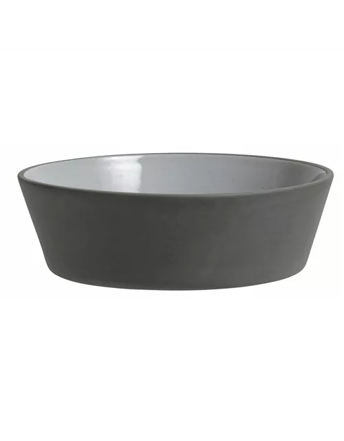 Steingut Schale Suppenteller anthrazit mit hellgrau von NORDAL 18 cm L