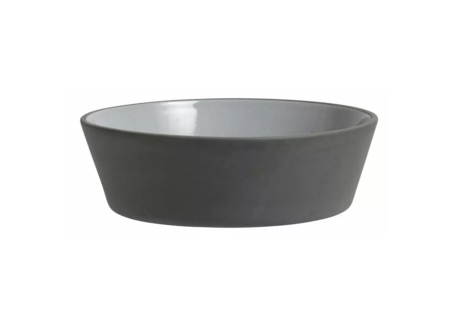 Steingut Schale Suppenteller anthrazit mit hellgrau von NORDAL 18 cm L