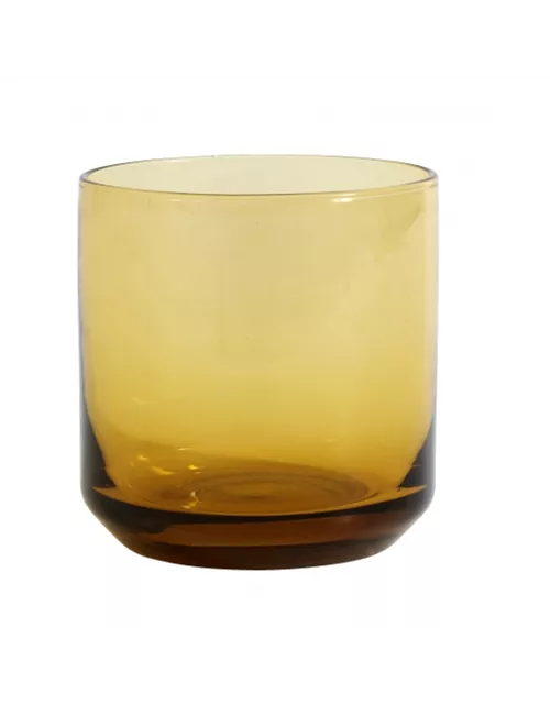 Retro Trinkglas von NORDAL klare Form Farbe Amber