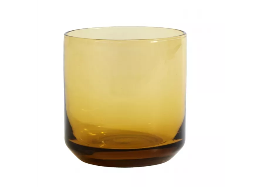 Retro Trinkglas von NORDAL klare Form Farbe Amber