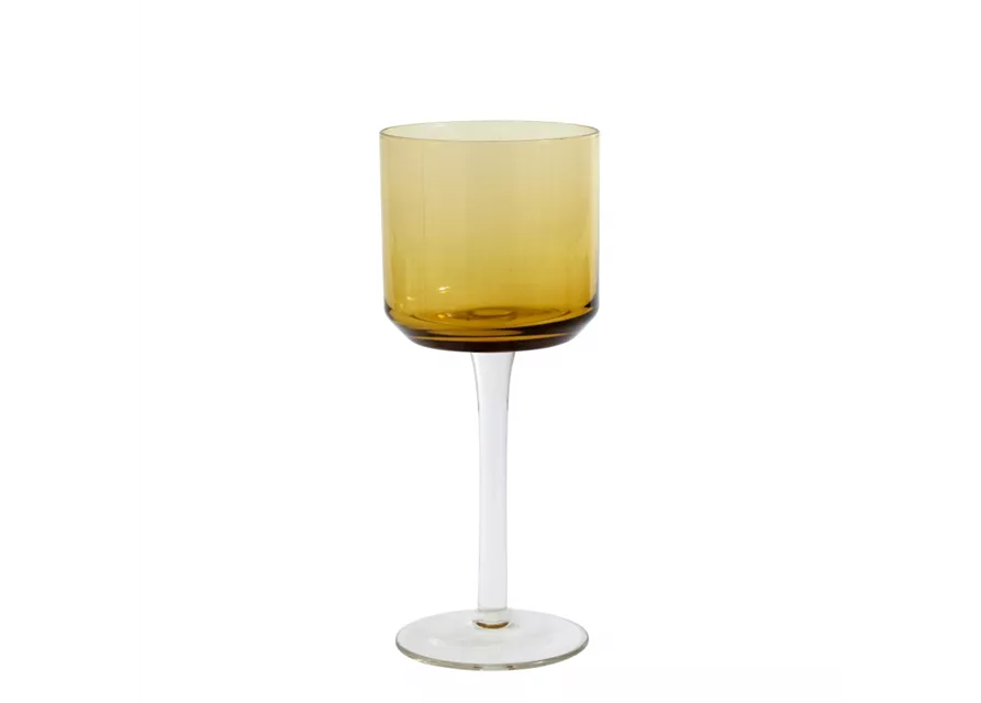 Retro Weißweinglas von NORDAL klare Form Farbe Amber Gelb