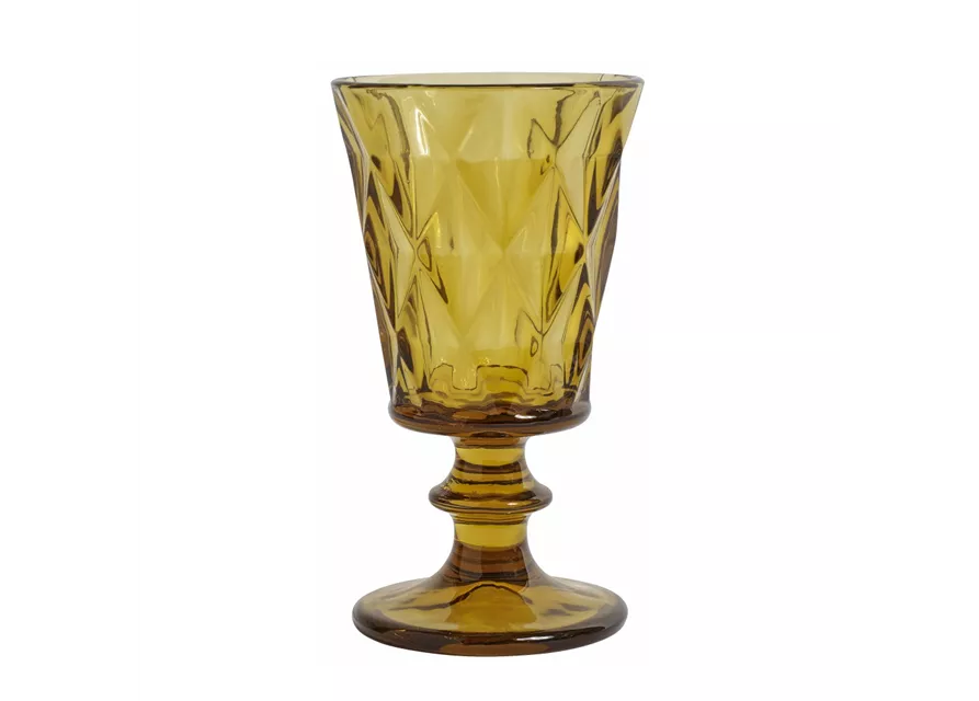 Rotweinglas in Gold-Gelb im Kristall-Look von NORDAL gelb amber