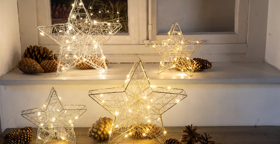 DEKORATIVE BELEUCHTUNG IN DER WEIHNACHTSZEIT FüR INNEN.