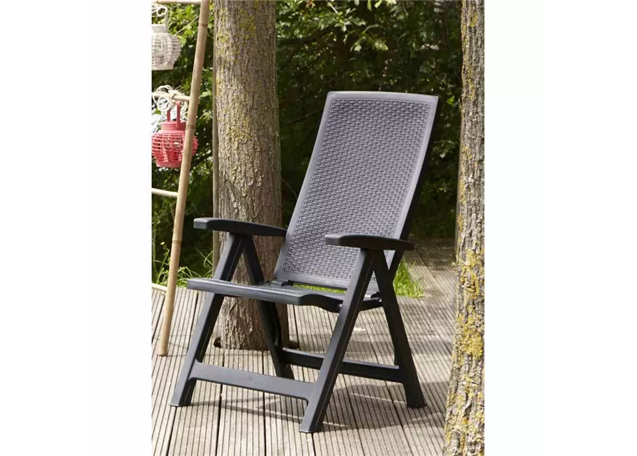 Montreal Klappstuhl graphit Geflechtoptik