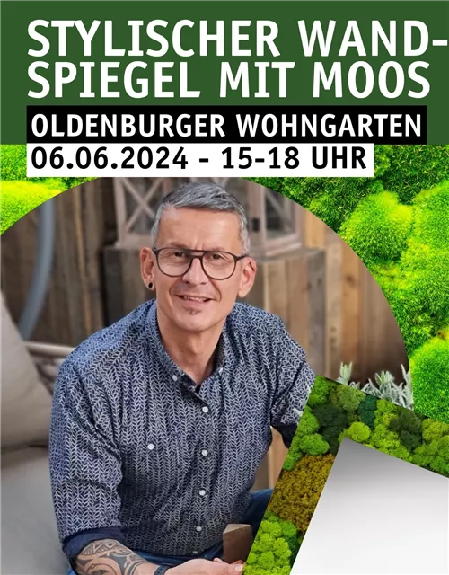 DIY-Workshop Nr. 06.06.24.2 'Stylischer Wandspiegel mit Moos'