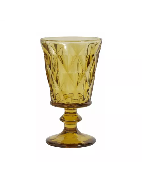  Weißweinglas Diamond in Amber Gold-Gelb opulent im Kristall-Look von NORDAL