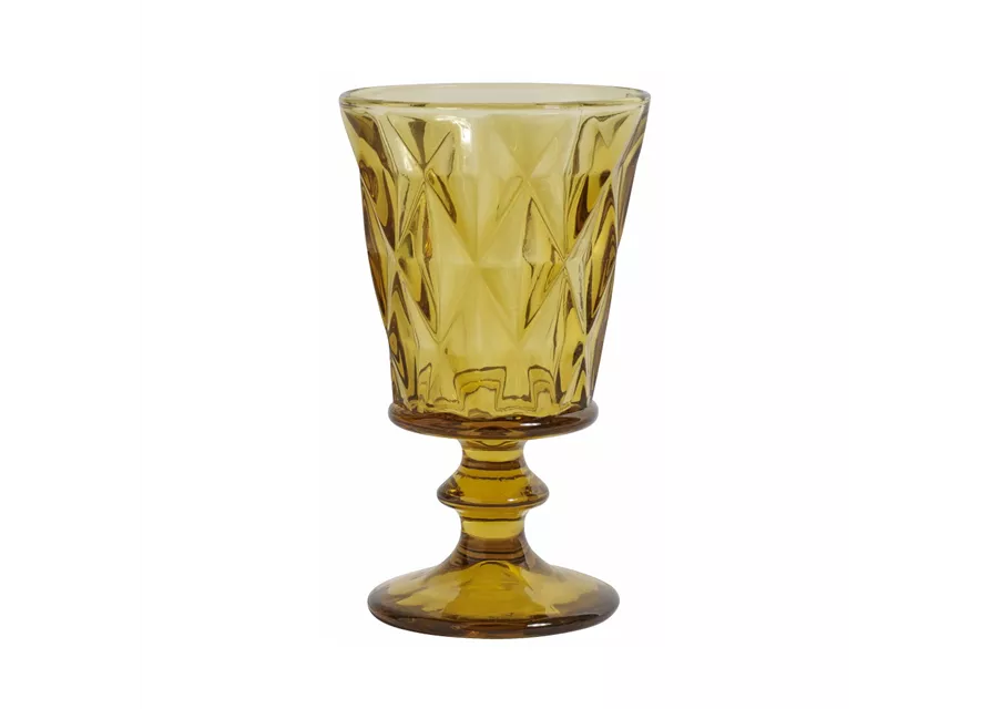  Weißweinglas Diamond in Amber Gold-Gelb opulent im Kristall-Look von NORDAL